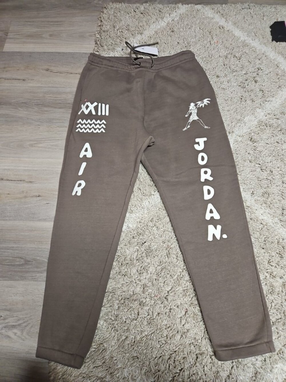 Mens JORDAN ARTIST SERIES BY UMAR RASHID JOGGERS Brown Size L
